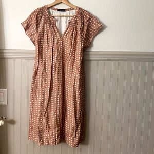 KLD Medium Mauve Pattern Midi Dress with Pockets